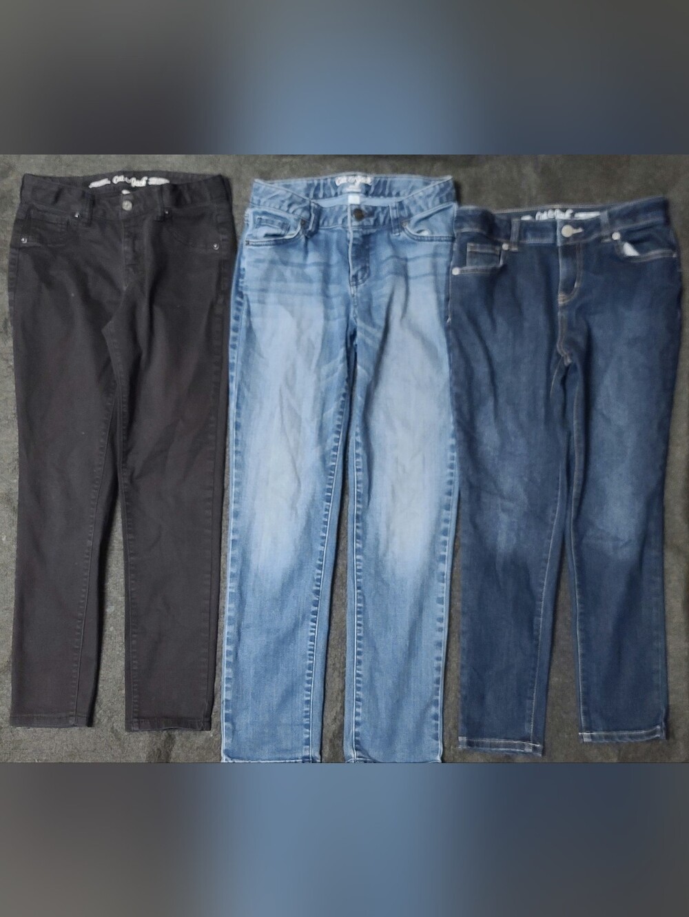 Cat & Jack Size 12 Kids Skinny Jeans Lot of 3 Ultimate Stretch, & Super Stretch.